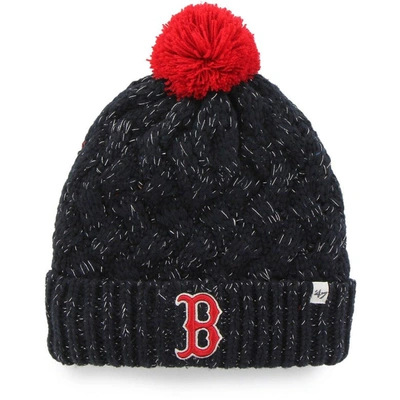 Shop 47 ' Navy Boston Red Sox Knit Cuffed Hat With Pom