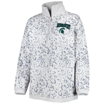 Shop Gameday Couture Heather Gray Michigan State Spartans Leopard Quarter-zip Sweatshirt