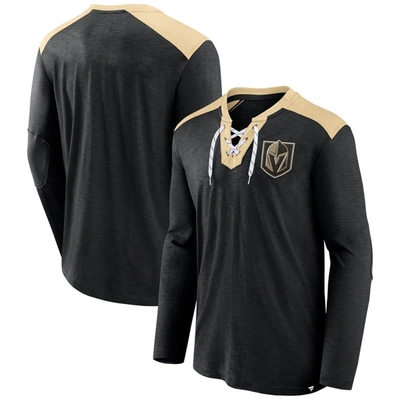 Shop Fanatics Branded Black Vegas Golden Knights Special Edition 2.0 Long Sleeve Lace-up T-shirt