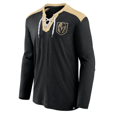 Shop Fanatics Branded Black Vegas Golden Knights Special Edition 2.0 Long Sleeve Lace-up T-shirt