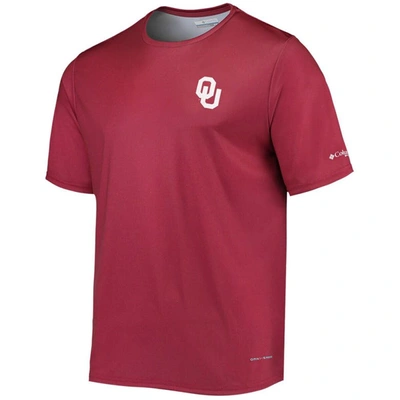 Shop Columbia Crimson Oklahoma Sooners Terminal Tackle Omni-shade T-shirt