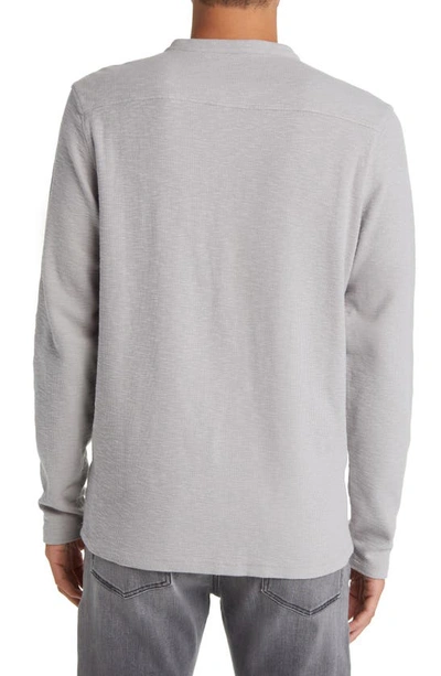 Shop Allsaints Muse Long Sleeve Thermal Henley In Concrete Grey