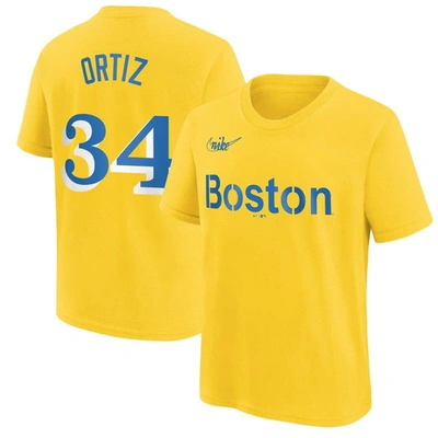 Shop Nike Youth  David Ortiz Gold Boston Red Sox City Connect Name & Number T-shirt