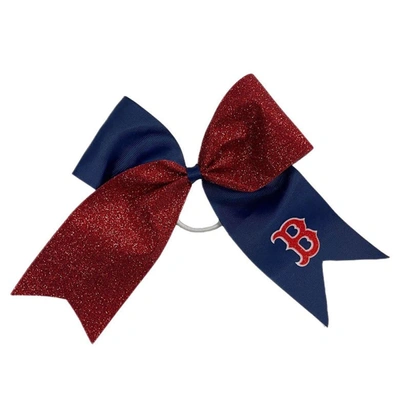 Shop Usa Licensed Bows Boston Red Sox Jumbo Glitter Bow With Ponytail Holder