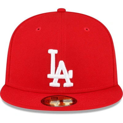 Shop New Era Red Los Angeles Dodgers Sidepatch 59fifty Fitted Hat