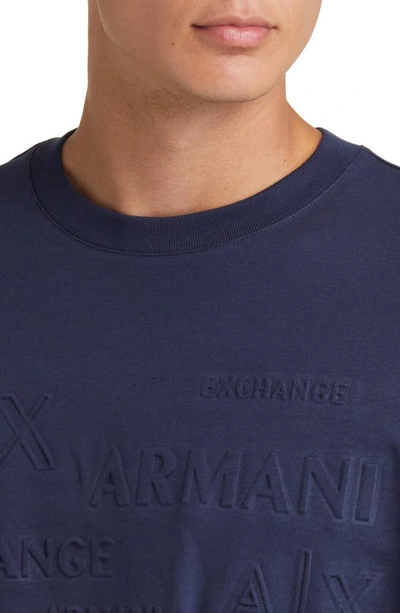 Shop Emporio Armani Embossed Oversize T-shirt In Navy Blazer