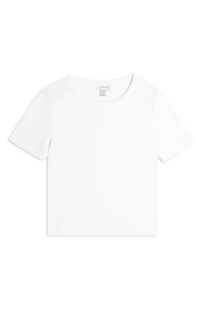 Shop Topshop Everyday Cotton Crewneck Crop T-shirt In White