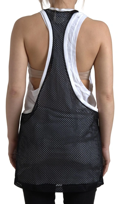 Dsquared2 Black White Crewneck Sleeveless Tank Top In Black And White