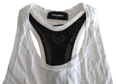 Dsquared2 Black White Crewneck Sleeveless Tank Top In Black And White