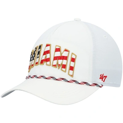 Shop 47 ' White Miami Hurricanes Stars And Stripes Flag Flutter Hitch Snapback Hat
