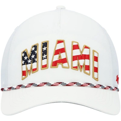 Shop 47 ' White Miami Hurricanes Stars And Stripes Flag Flutter Hitch Snapback Hat