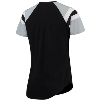 Shop Starter Black/silver Chicago White Sox Game On Notch Neck Raglan T-shirt