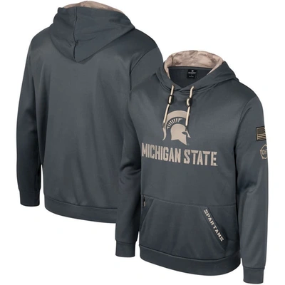 Shop Colosseum Charcoal Michigan State Spartans Oht Military Appreciation Pullover Hoodie