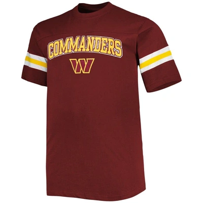 Shop Profile Burgundy Washington Commanders Big & Tall Arm Stripe T-shirt