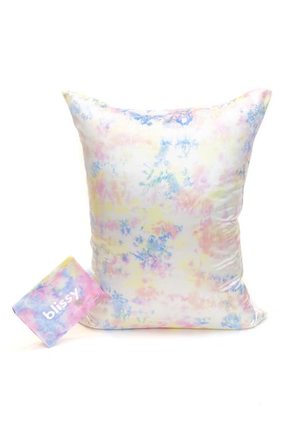 Blissy Mulberry Silk Pillowcase In Yellow Tie Dye