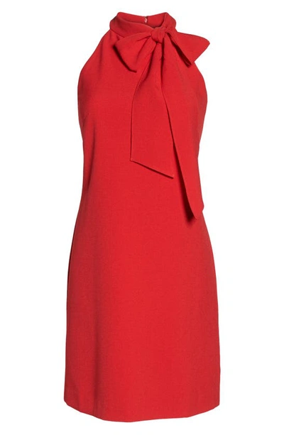 Shop Vince Camuto Tie Neck A-line Dress In Red