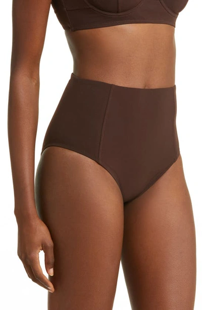 Shop Ulla Johnson Zahara High Waist Bikini Bottoms In Espresso