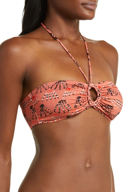Shop Ulla Johnson Flynn Abstract Print Halter Neck Bikini Top In Rosa