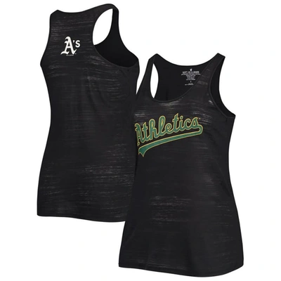 Shop Soft As A Grape Black Oakland Athletics Plus Size Swing For The Fences Tri-blend Racerback Tank Top