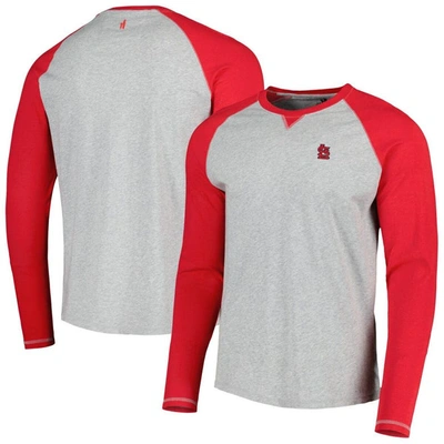Shop Johnnie-o Red/heather Gray St. Louis Cardinals Alsen Raglan Long Sleeve T-shirt