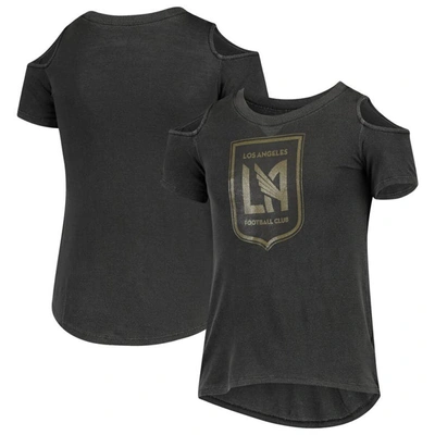 Shop 5th And Ocean By New Era Girls Youth 5th & Ocean By New Era Black Lafc Cold Shoulder T-shirt