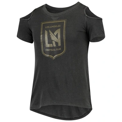 Shop 5th And Ocean By New Era Girls Youth 5th & Ocean By New Era Black Lafc Cold Shoulder T-shirt