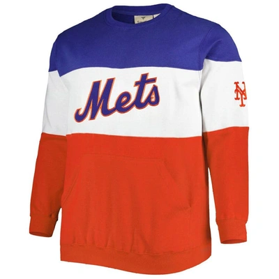 Shop Profile Royal/white New York Mets Big & Tall Pullover Sweatshirt