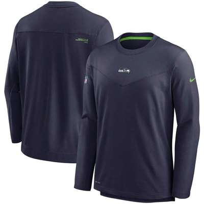Shop Nike College Navy Seattle Seahawks Sideline Team Performance Pullover Sweatshirt