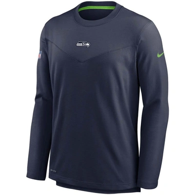 Shop Nike College Navy Seattle Seahawks Sideline Team Performance Pullover Sweatshirt