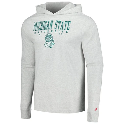 Shop League Collegiate Wear Ash Michigan State Spartans Team Stack Tumble Long Sleeve Hooded T-shirt