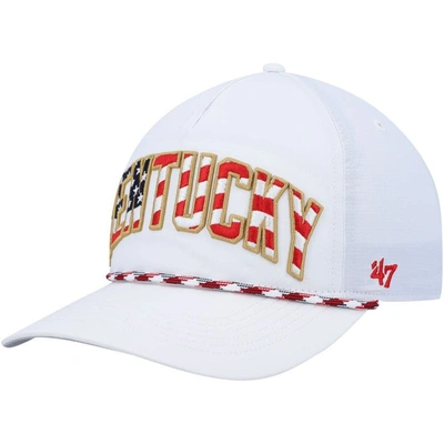 Shop 47 ' White Kentucky Wildcats Stars And Stripes Flag Flutter Hitch Snapback Hat