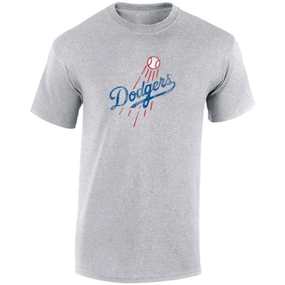 Shop Soft As A Grape Los Angeles Dodgers Youth Distressed Logo T-shirt In Gray