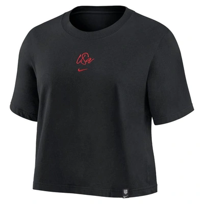 Shop Nike Black Uswnt Fearless T-shirt