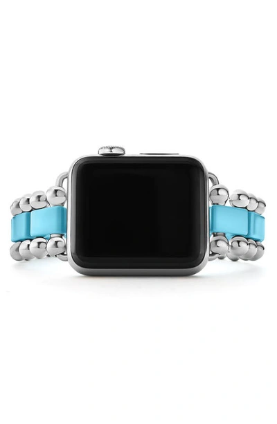 Shop Lagos Smart Blue Caviar Ceramic & Stainless Steel 20mm Apple Watch® Watchband In Blue Ceramic