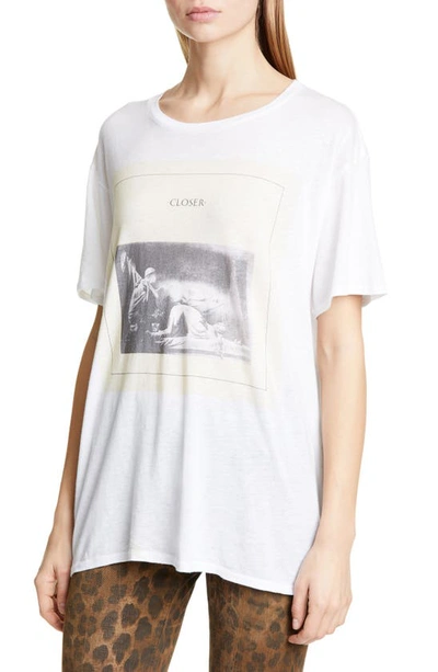 Shop R13 'closer' Oversize Cotton & Cashmere Tee In White