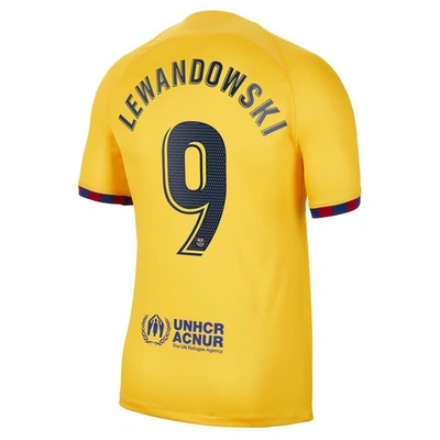 Shop Nike Youth  Robert Lewandowski Yellow Barcelona 2022/23 Fourth Breathe Stadium Replica Player Jersey