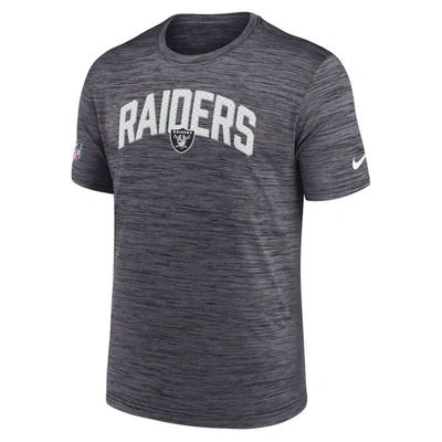 Shop Nike Black Las Vegas Raiders Sideline Velocity Athletic Stack Performance T-shirt