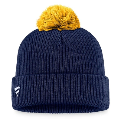 Shop Fanatics Branded Navy St. Louis Blues Team Cuffed Knit Hat With Pom