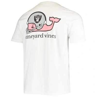 Shop Vineyard Vines White Las Vegas Raiders Team Whale Helmet T-shirt