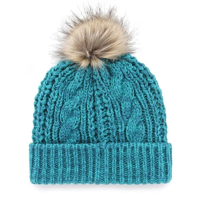 Shop 47 ' Teal Charlotte Hornets Meeko Cuffed Knit Hat With Pom