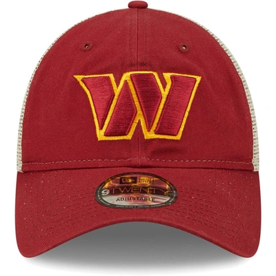 Shop New Era Burgundy/natural Washington Commanders Loyal 9twenty Trucker Hat