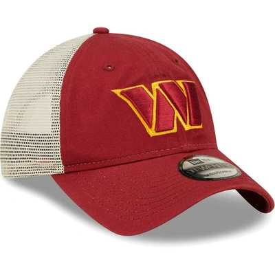 Shop New Era Burgundy/natural Washington Commanders Loyal 9twenty Trucker Hat