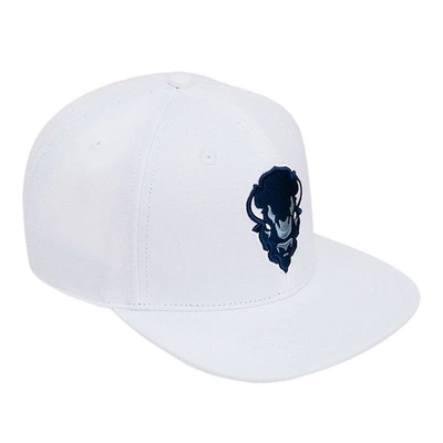 Shop Pro Standard White Howard Bison Mascot Evergreen Wool Snapback Hat