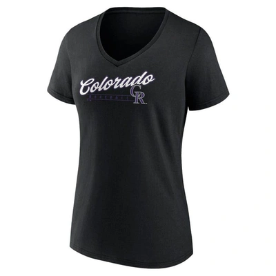 Shop Fanatics Branded Black Colorado Rockies One & Only V-neck T-shirt