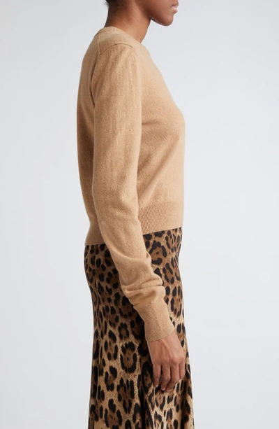 Shop Dolce & Gabbana Crop Cashmere & Wool Blend Sweater In Brown