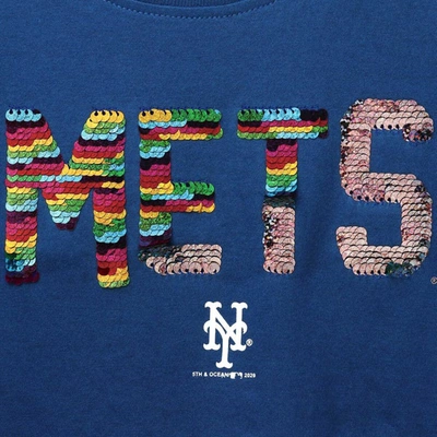 Shop New Era Girls Youth  Royal New York Mets Flip Sequin T-shirt