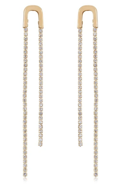 Shop Ettika Crystal Chain Drop Earrings In Gold