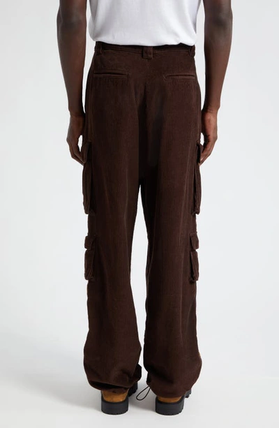 Shop Ahluwalia Iniquity Cotton Corduroy Cargo Pants In Brown