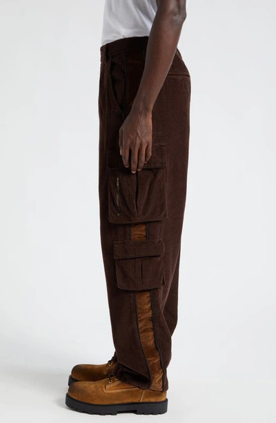 Shop Ahluwalia Iniquity Cotton Corduroy Cargo Pants In Brown
