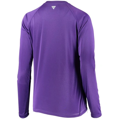 Shop Columbia Purple Clemson Tigers Pfg Tidal Omni-shade Long Sleeve T-shirt